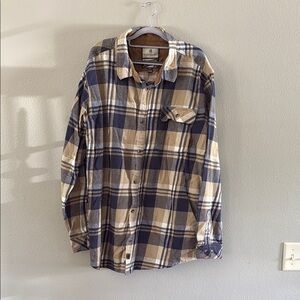 Legendary Whitetails Men's Plaid Button Down - Blue and Tan 2XT